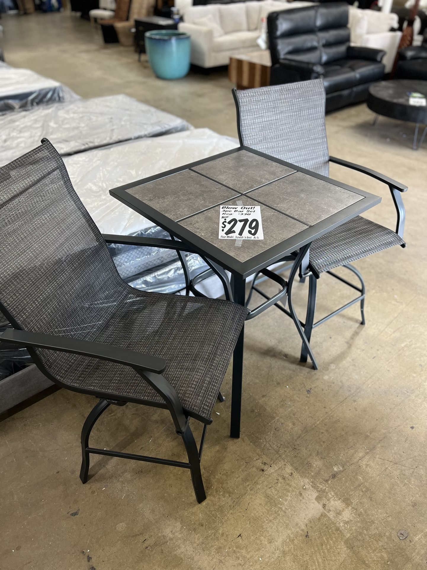 3pc Patio Bar Set, ONLY $39 DOWN!