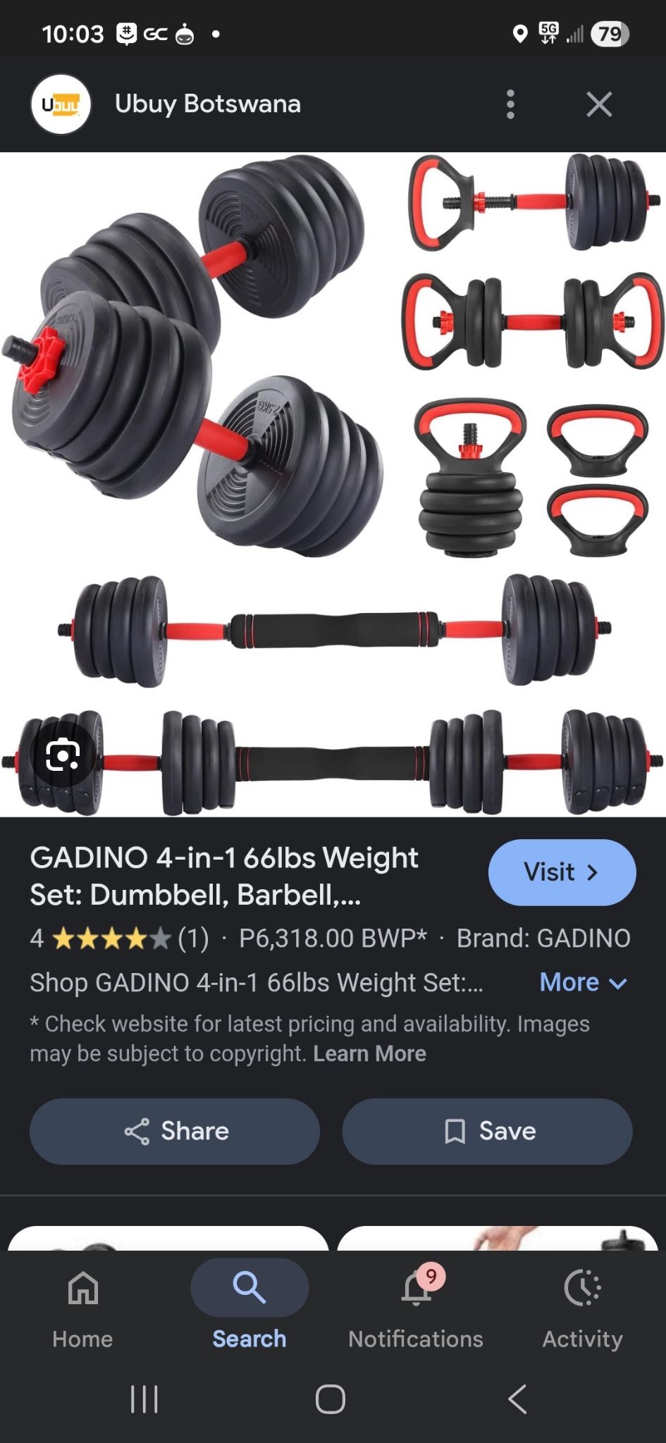 New 66lb 4 In 1 Weight Set