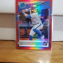 Bo Bichette RED Boarder Foil Rated Rookie Nice Card Toronto Blue Jays