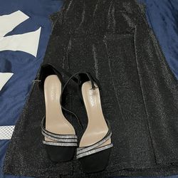 Women’s Black XL Party Dress And Shoes