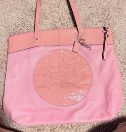 Pink Coach leather bag