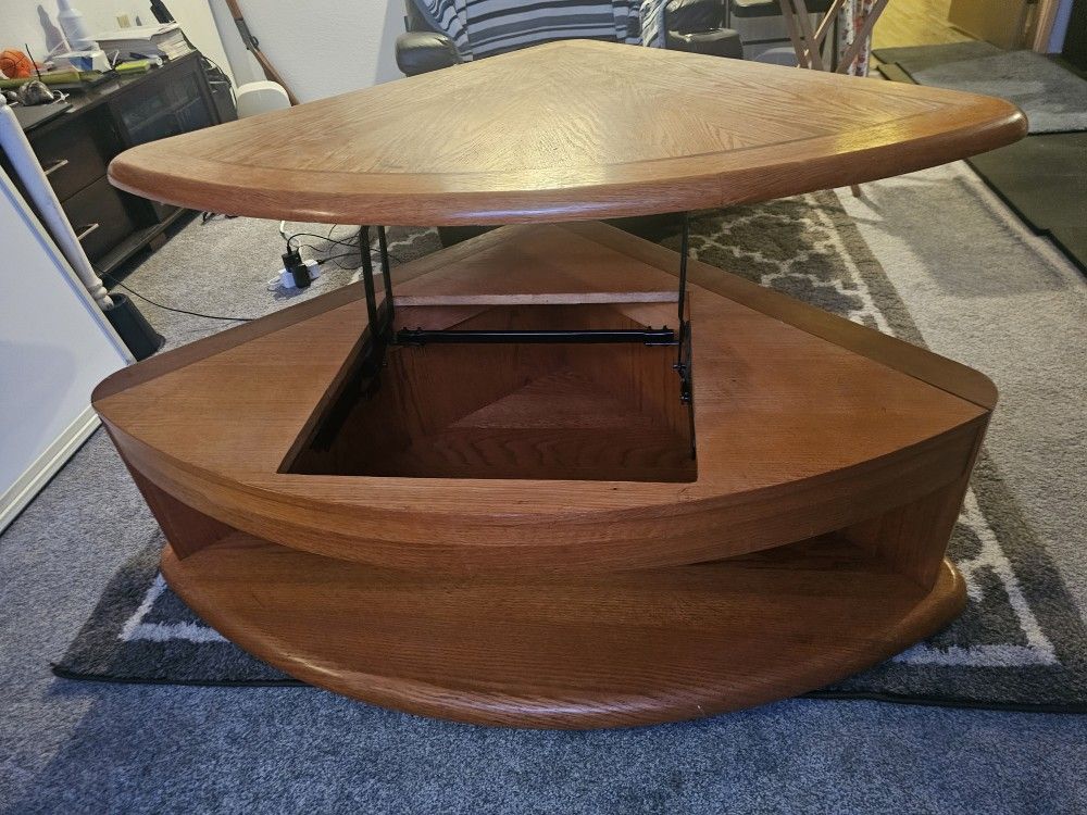 Corner Coffee Table with Lift Top $100