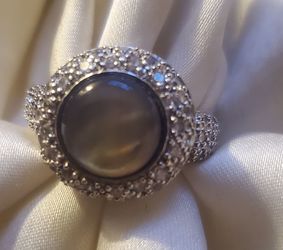 925 Pretty CZ Laboradite Ring - 9