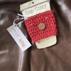 NEW Boutique Red Crochet Handmade Cup Cozy