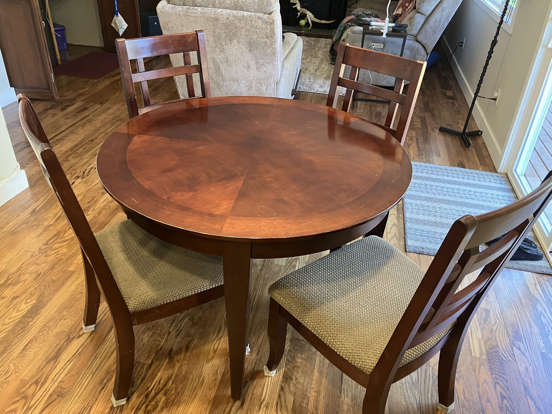 Table And Four Matching Padded Chairs