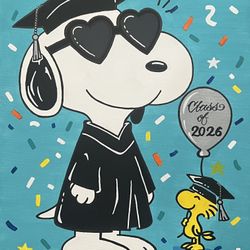 Class Of 2026 Snoopy Custom Hand Painted 16 X 20 Canvas