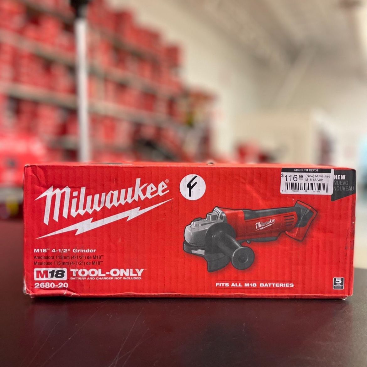 Milwaukee M18 4-1/2” Grinder (Tool Only) 2680-20