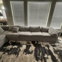 7-Seater Sectional Sofa with 2 Ottomans – Great Condition