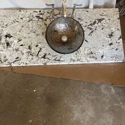 Bathroom  Counter Top With Faucet And Face Bowl