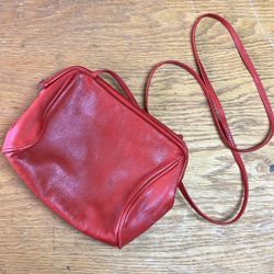 Vintage Red Leather Crossbag
