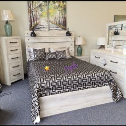 Ashley Furniture Cambeck Queen Bedroom Set, Storage Bed,Dresser, Nightstand, Mirror 💥✅$39 Down Payment with Financing  No Needed Credit Check1920