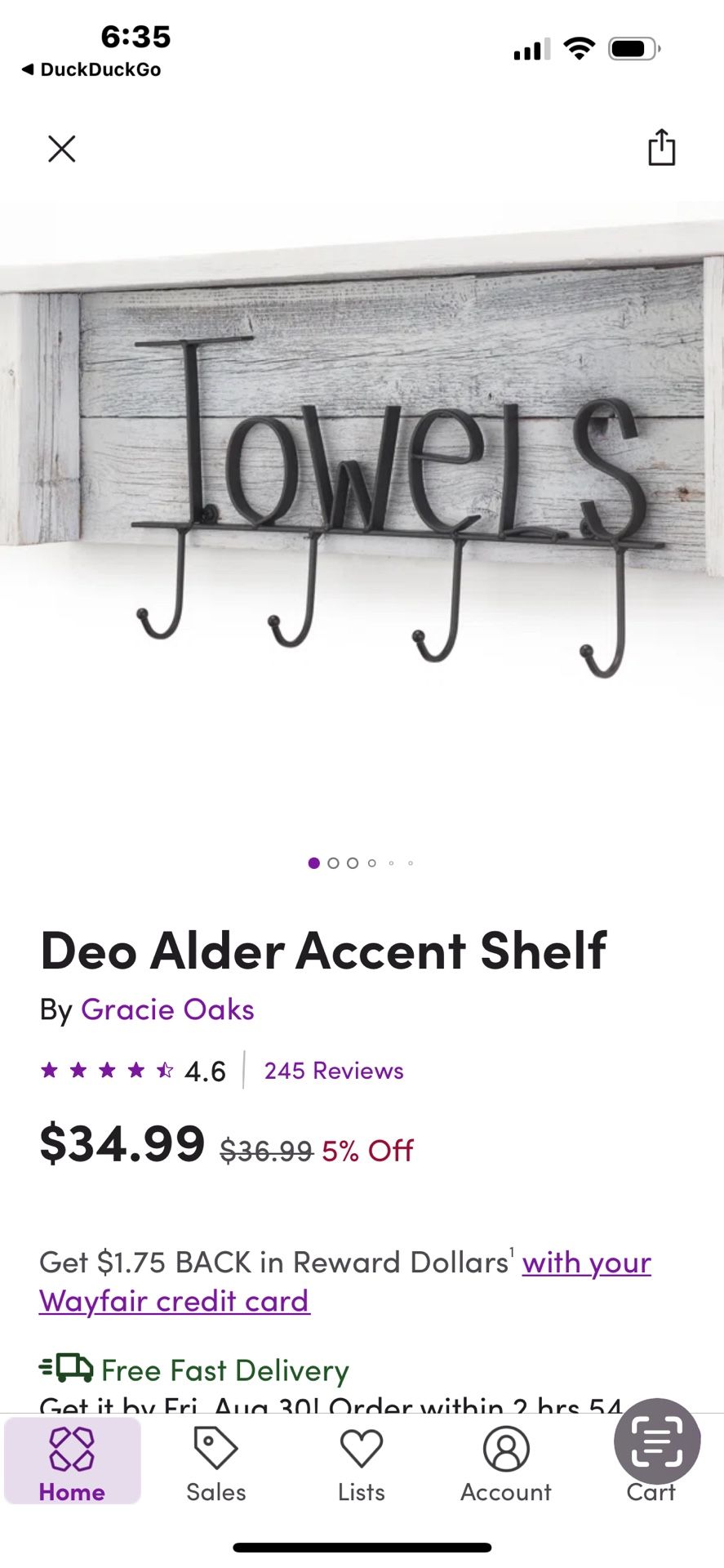 Accent Shelf With Hooks