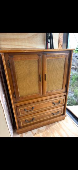 Vintage Wood/Bambik Wardrobe/Dresser