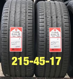 2 used tires 215/45/17 Barum Bravuris