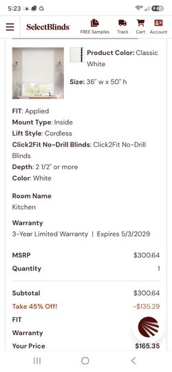 SELECT NLINDS  36 X 50 BRAND NEW