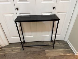 Black Narrow Console Table Metal Frame