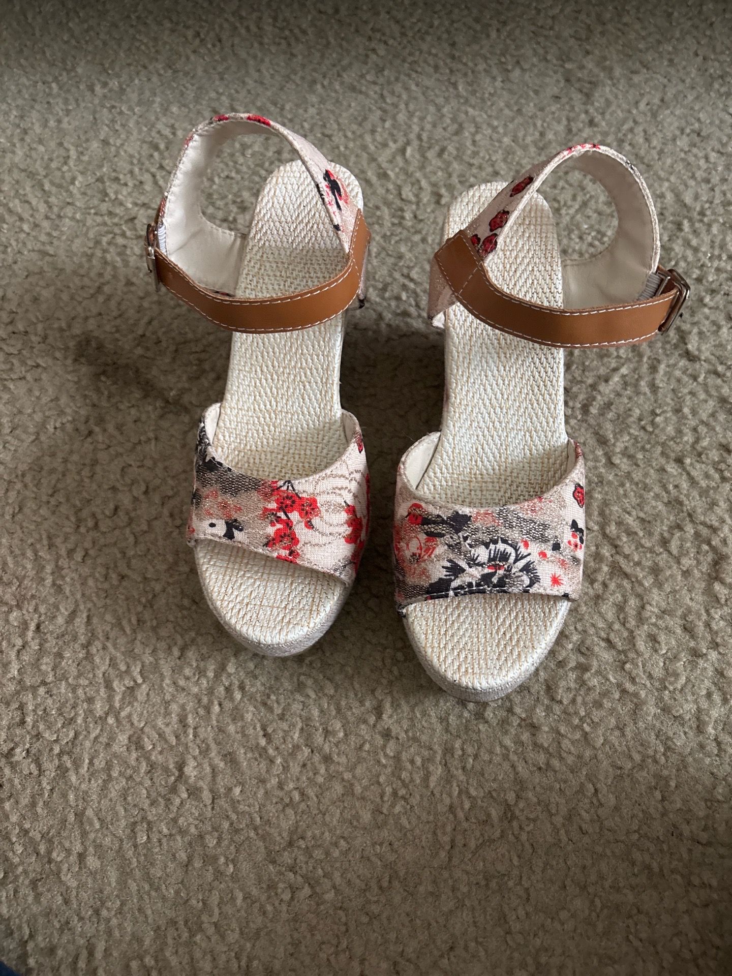 Floral Wedge Sandals