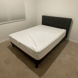 Dark Gray Queen Bed Frame With Mattress