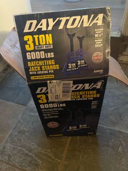 DAYTONA 3 Ton Heavy Duty Ratcheting Jack Stands, Blue