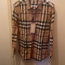 Burberry London England Long Sleeve Plaid Flannel Casual Shirt