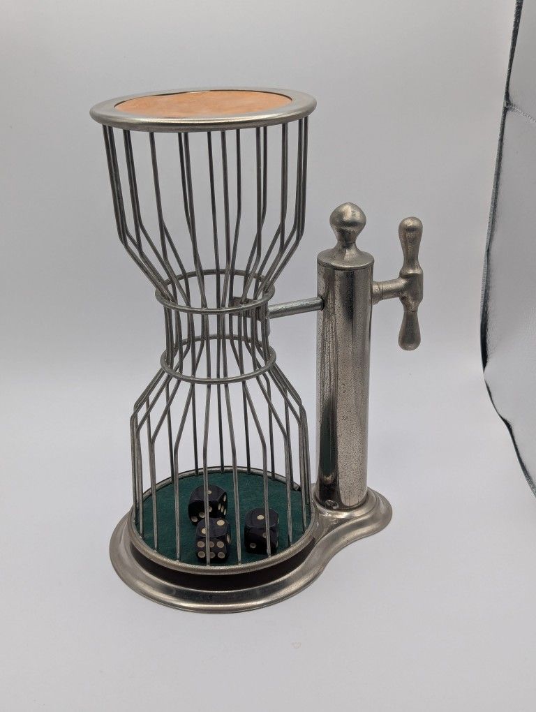 ANTIQUE CHUCK A LUCK GAMBLING 3 DICE CAGE GAME