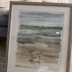 Wall Art Watercolor Marine Painting Framed 