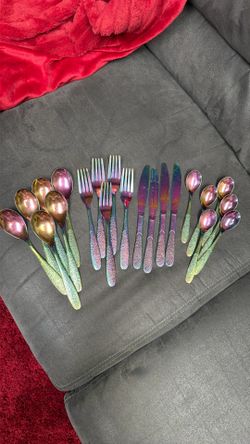 Rainbow Floral Flatware -set of 4