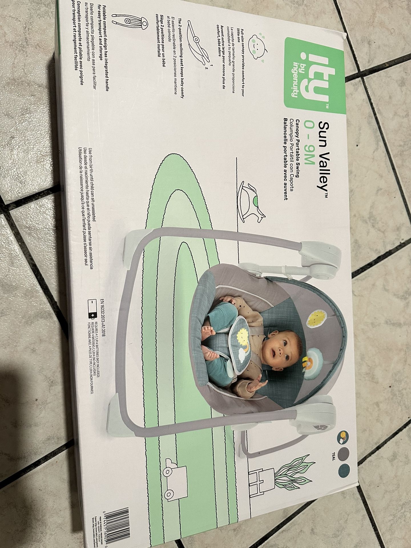 ingenuity sun valley canopy portable swing