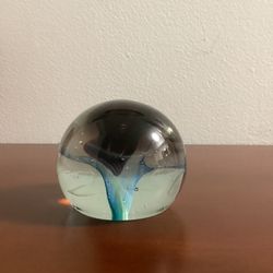 Vintage Hand Crafted Art Glass Signed by Salamandra Glass 1989 Paperweight 