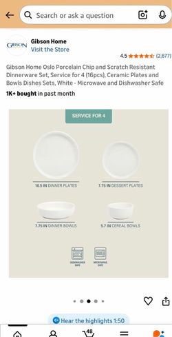 Brand New Dinnerware Set, Service for 4 (16pcs)