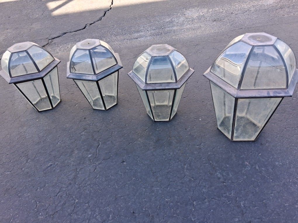 Antique Gas Lamp Globes 1lg 4 Med