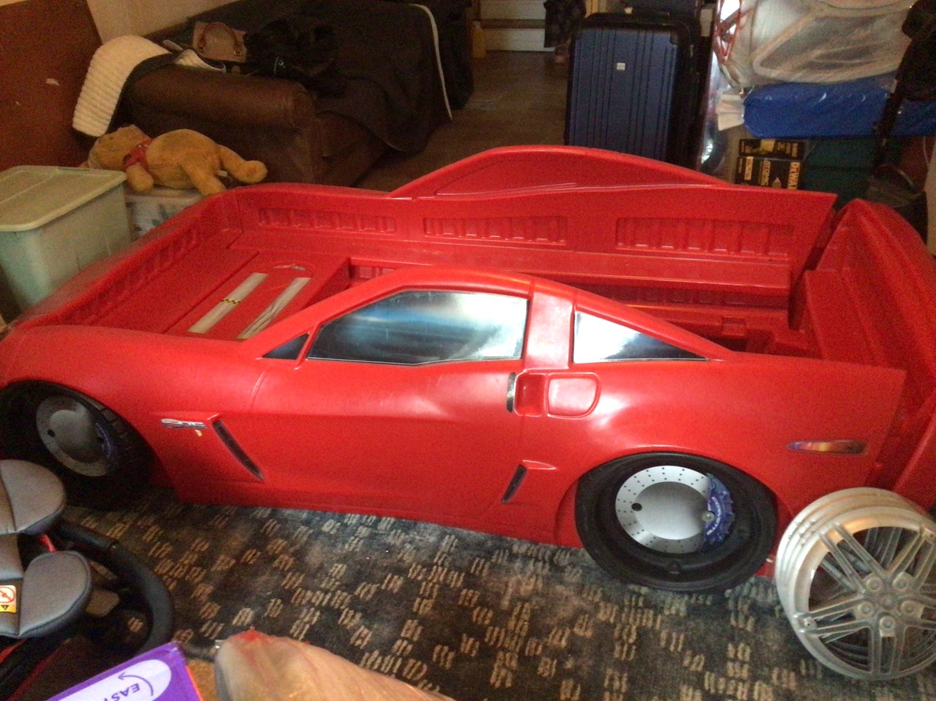 Corvette Car Twin/Toddler Bed With Working Lights