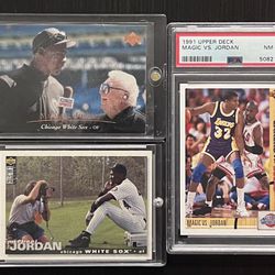 Michael Jordan Lot Of 3. Baseball And Basketball Mint Or Closer Condition With A Psa Included