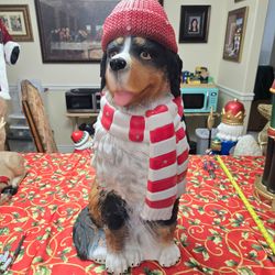 36" Bernese Mountain Dog Blow Mold Holding Christmas Presents Battery Operated LED Lights Indoor/Out