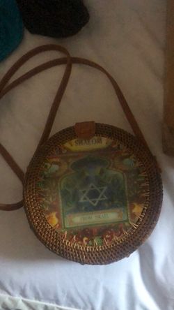 Round Woven Shalom Crossbody Bag