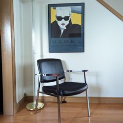 Mid Century Modern Chrome Faux Fur Tanker Accent Desk Chair