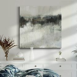 Contemporary Canvas Wall Art, Neutral Horizon Line