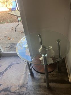 Glass Top Oval Side Table