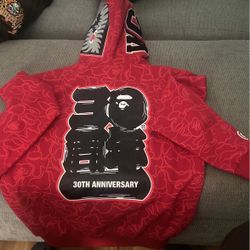 Red bape hoodie 30th anniversary  