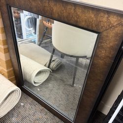 Mirror 35”x29” Brown Trim 