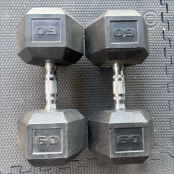 Dumbbells Weights 60lbs Pair 