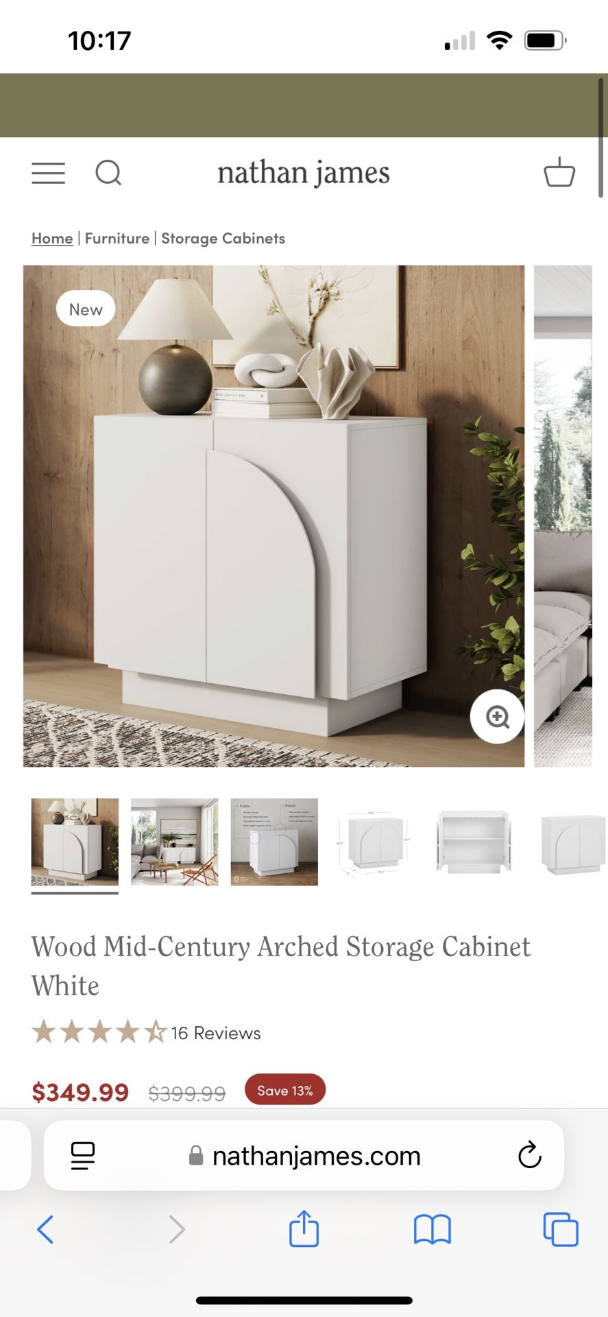 Nathan James Arched Storage Cabinet