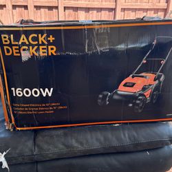 14" Electric Mower Black & Decker (Gr3800-b3), 1600 Watts, 5 Height Levels,  Collection Bag With Capacity Of 35l Easy Emptying Automatic, Height Adjus