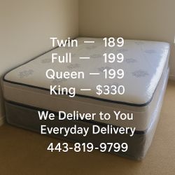 Queen Mattress Come With Free Box Spring - Same Day Delivery