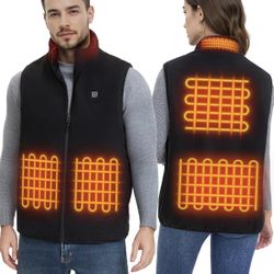 Heated Recycled Fleece Vest for Men Women with 16000mAh Battery Pack, Heated Vests for Outdoor Hunting Camping