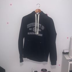 thick quality dark blue hoodie