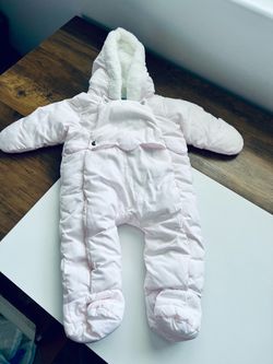 Snowsuit Jacadi. Baby pink color. 12 months old.