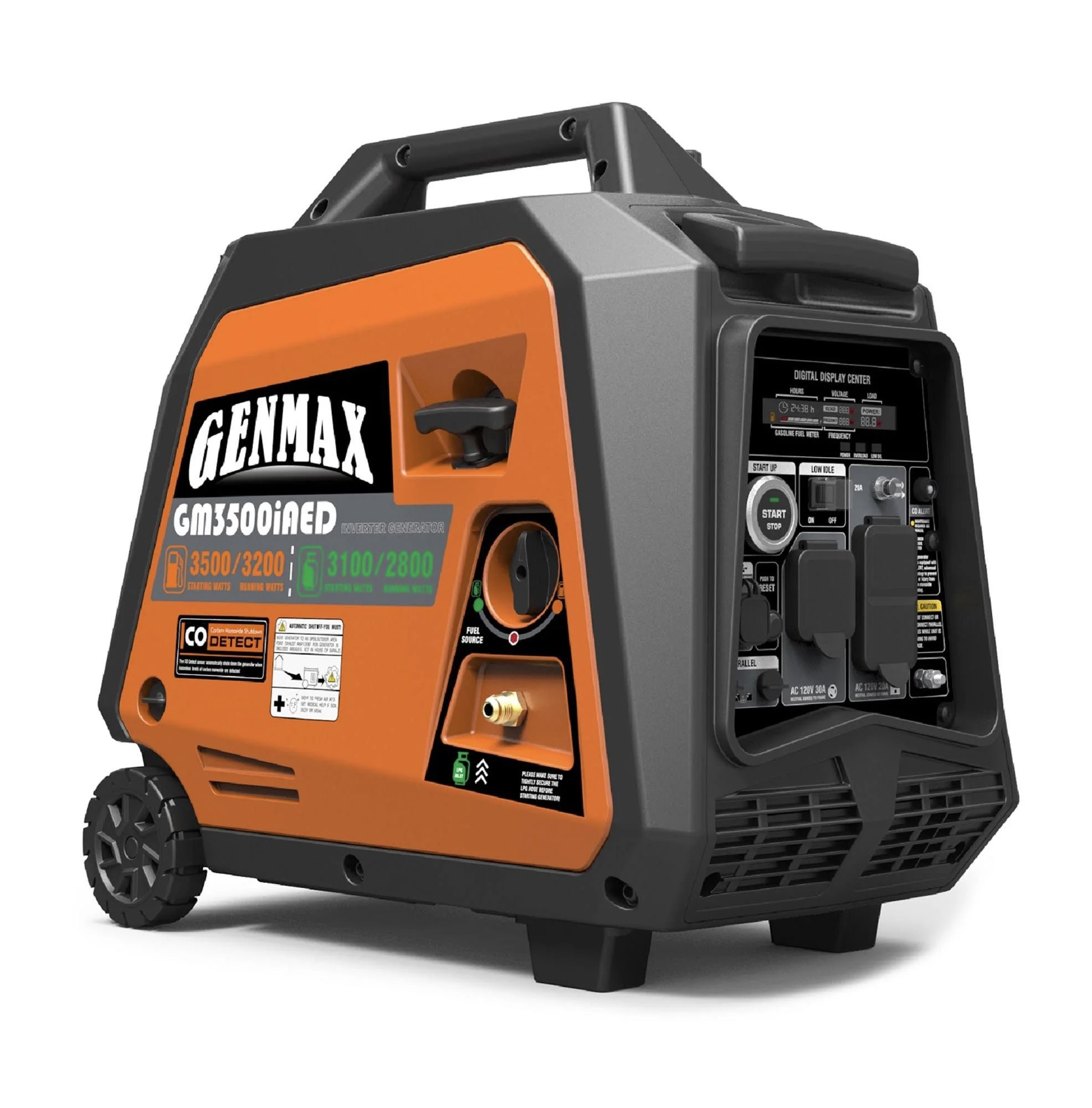 New in box GENMAX GM3500iAED 30 Amp 3200W/3500W Remote Start Dual Fuel Inverter Generator