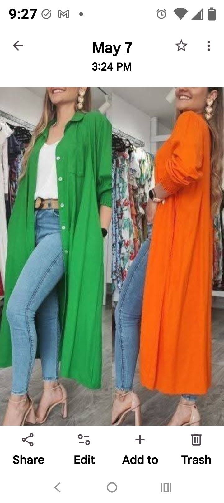 Long Beautiful Light Coat/Duster