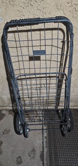 ATH Large Deluxe Rolling Utility / Shopping Cart - Stowable Folding Heavy Duty Cart with Rubber Wheels For Haul Laundry, Groceries, Toys, Sports Equip